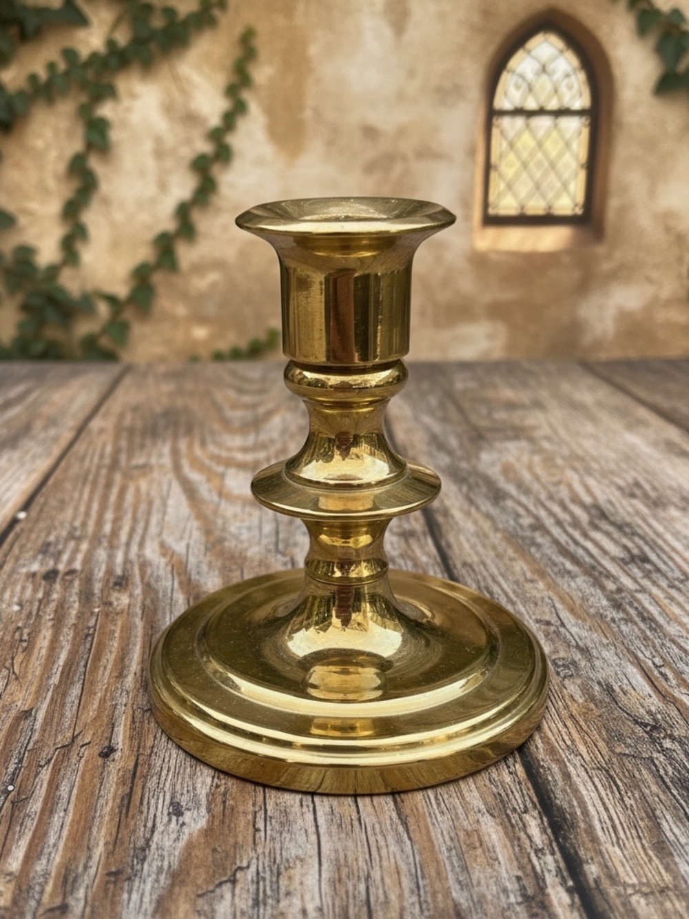 Vintage Solid Brass Candlestick Holder